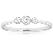 3-Stone Bezel Set Diamond Stacking Ring