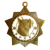 Boxer Id Tag Antique Gold Finish