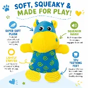 10" Hippo Soft Dog Toy