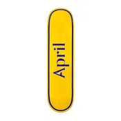 April Team OG Logo Skateboard Deck - Yellow/Purple 8.0