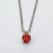 6mm Orange CZ Pendant — Leonard Jewelry