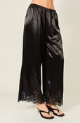 Aaron & Amber Lace Trim Satin Pants
