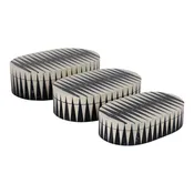 10" / 11" / 12" Oval Bold Lines Boxes (Set of 3) - White / Blue