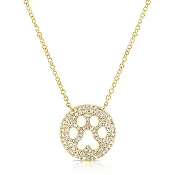 14k Gold and Diamond .22 Total Weight Paw Print Necklace