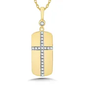 10K DIAMOND CROSS TAILORED TAGS FLAT PENDANT-010-00382 — BBS Jewelers
