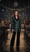 Black Velvet Ensemble with Sequined Jacket
