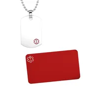 Medical Dog Tag Necklace plus Wallet Card-AA3228CC