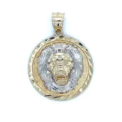 10K Two-Tone Gold Lion Pendant; 3.7g