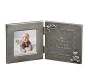 Baby Photo Hinged Frame w/ Teddy Bear