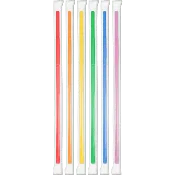 10" Wrapped Kurly Neon Straws
