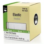 1″ Wide No-Roll Elastic, White
