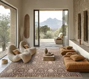 10'1''x13'10" Brown Hand-Knotted Nourison Nourmak Soumak Transitional Reversible Wool Oriental Rug