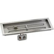 30″ x 10″ Stainless Steel Rectangular Drop-in Fire Pit Pan With Electric Ignition System kit, CSA Certified
