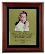 12" x 14.5" Framed Plaque with Printed Color Photo Cut-Out (White)