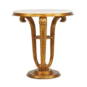 Aphrodite Side Table - White/Gold