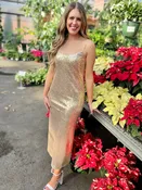 Gold Mini Sequin Dress