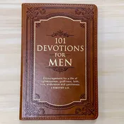 101 Devotions for Men Tawny Brown Faux Leather Devotional