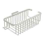 10-3/8" Heavy Duty Rectangular Basket with Hook - Solid Brass