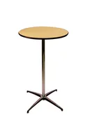 24″ Round Wood Pedestal Table – 42″ High