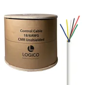 Best 1000ft 18/6 Pure Bare Copper CMR CL3R Security Alarm Cable Unshielded Stranded White