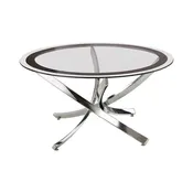 COA702588 - Glass Top Chrome Coffee Table