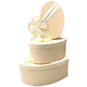 12" Cream Heart Floral Gift Boxes Set of 3