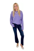 Back To The Basics Purple Ribbed Sweater