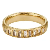 14k Scattered Diamond Baguette Band