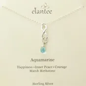 Aquamarine March Birthstone Infinity Necklace