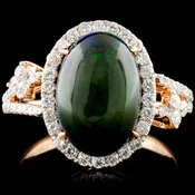 14K Rose Gold 2.00ct Opal and 0.55ctw Diamond Ring
