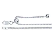 Adjustable Length Silver 1.3mm Wheat Chain
