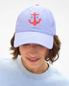 Clare V. CV Anchor Baseball Hat in Lilac