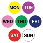 1″ Day of the Week Labels