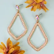 Beige Oval Earrings