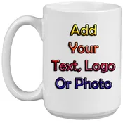 Custom White Large Personalized Mug 15 oz
