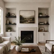 Black Painted 1 5/8" Thick Alcove Floating Shelves