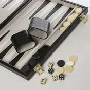 Backgammon Board in Faux Black Crocodile | Brouk & Co.