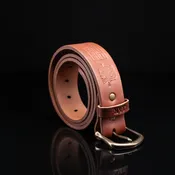 Personalized Bridle Leather Men's Casual Belt – Rounded Nickel or Brass Buckle - Groomsmen Gift