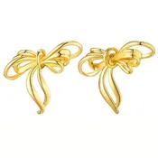 18K Gold Plated Abstract Bow Earrings