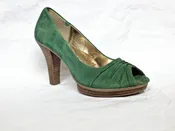 SOFFT Women's •Madeline• Open-Toe Platform Pump 10M Taupe Gray Suede Leather