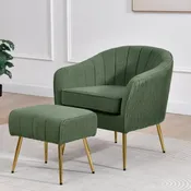 BQ- AC161: 2pc Barrel Chair &amp; Ottoman Set