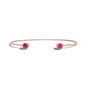 14KT Rose Gold Bezel-Set Pink Tourmaline Cuff Bracelet