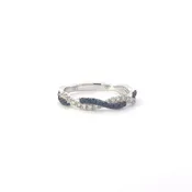 14 Karat twisted pavé Sapphire & Diamond band.