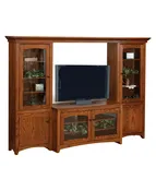 4-Piece Modern Shaker Bridge Entertainment Center