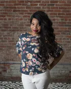 Blu Pepper Floral Tee W/ Bell Sleeves (S-L)