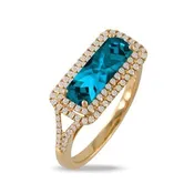 Blue Topaz Halo Ring — Stucchi Jewelers