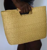 Authentic African Straw Handbag | Handwoven Purse