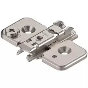 0mm - Blum Clip One-Piece Wing Mounting Plate, Nickel-Plated, Screw-On