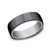 Ammara Stone Baron White Gold Titanium 6.5mm Men's Wedding Band