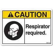 Caution: Respirator Required Safety Label – ANSI Style